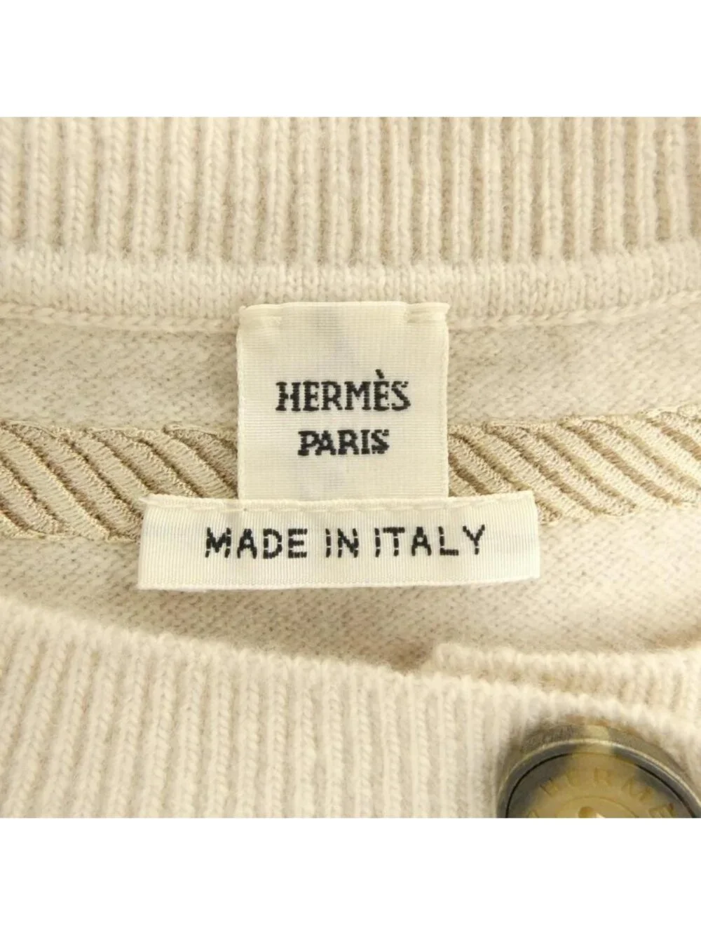 Hermes les Tambours Cardigan Beige Color Transparency - Picture 5 of 7
